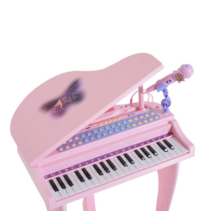 Mini Electronic Piano W/Stool-Pink