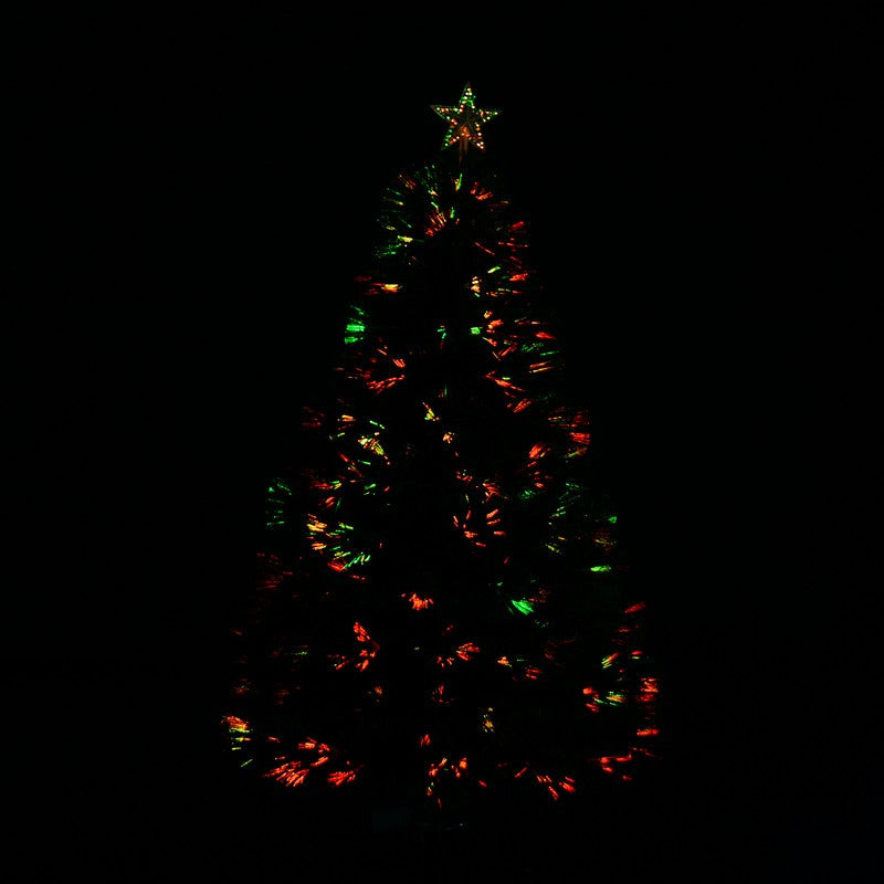 4 Foot Pre-Lit Fibre Optic Artificial Christmas Tree Holiday Xmas Décor with Tree Topper Multi-Colour