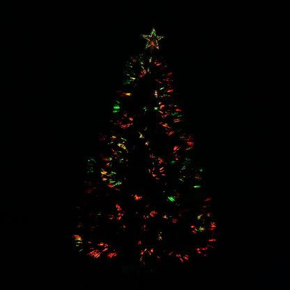 4 Foot Pre-Lit Fibre Optic Artificial Christmas Tree Holiday Xmas Décor with Tree Topper Multi-Colour