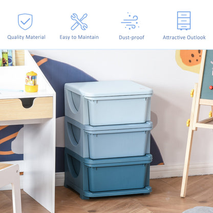 Homcom Kids Three-Tier Storage Unit ? Blue