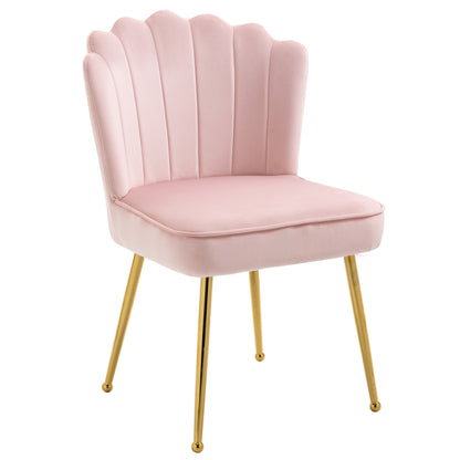 Velvet-Feel Shell Luxe Accent Chair