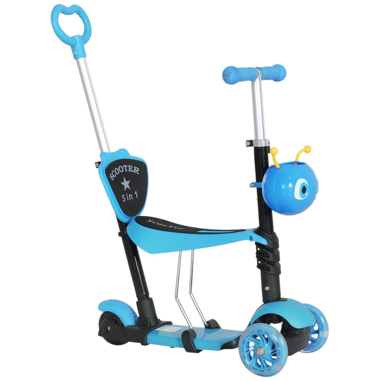 5-in-1 Kids Kick Scooter W/Removable Seat-Blue