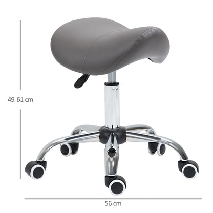 Cosmetic Stool 360° Rotate Height Adjustable Salon Massage Spa Chair Hydraulic Rolling Faux Leather Saddle Stool