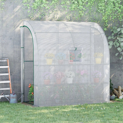 Walk-In Lean to Wall Greenhouse w/Window