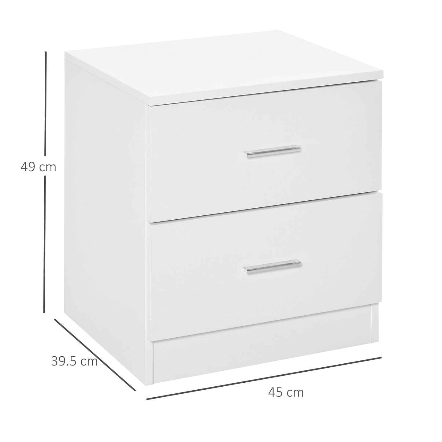 Bedside Table with 2 Drawers