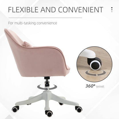 Vinsetto Velvet-Feel Office Chair with Rechargeable Electric Vibration Massage Lumbar Pillow