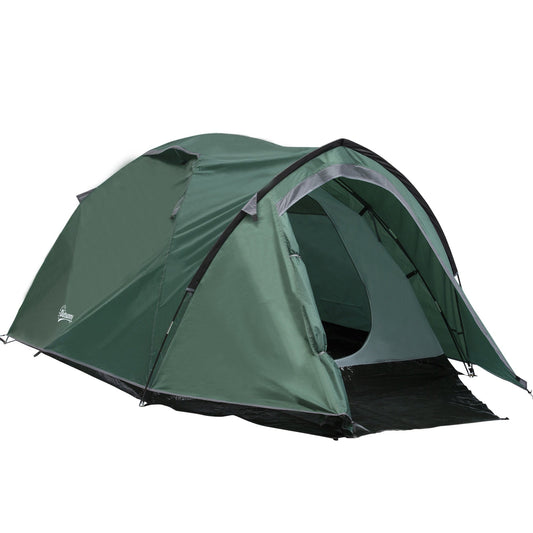 Dome Tent for 3-4 Person Family Tent with Large Windows Waterproof Green