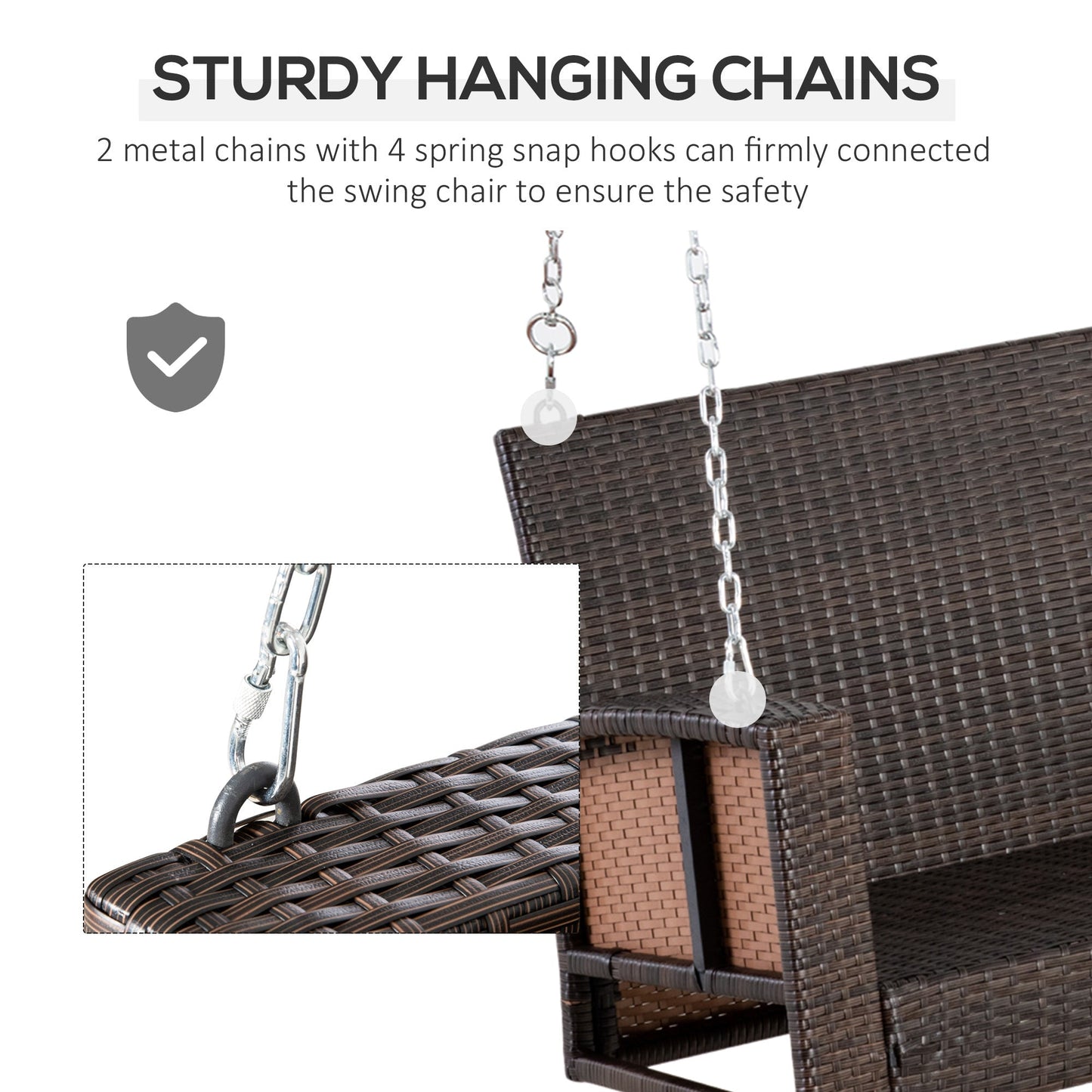 2-Person Wicker Hanging Loveseat