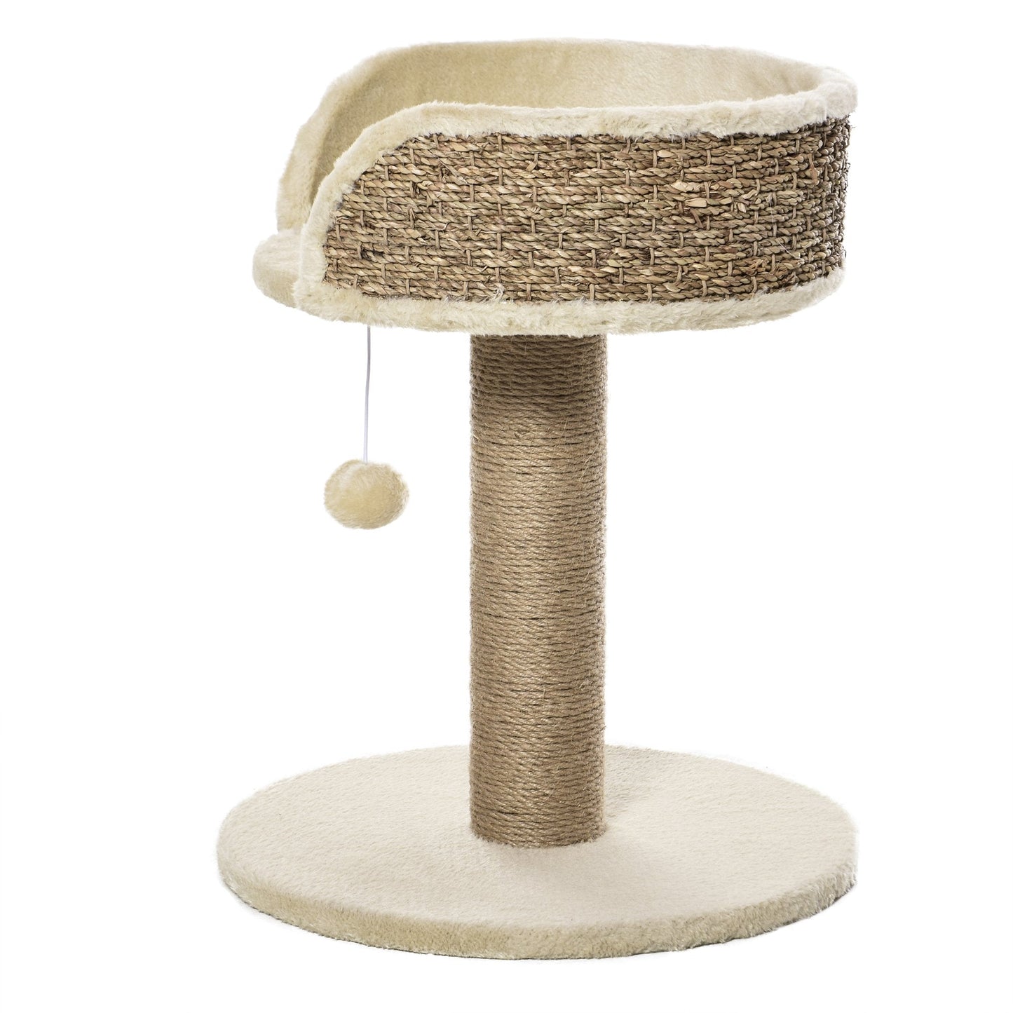 PawHut Cat Tree for Indoor Cats Kitten Tower Activity Center Climbing Stand Furniture with Scratching Posts Dangling Ball Perch Beige