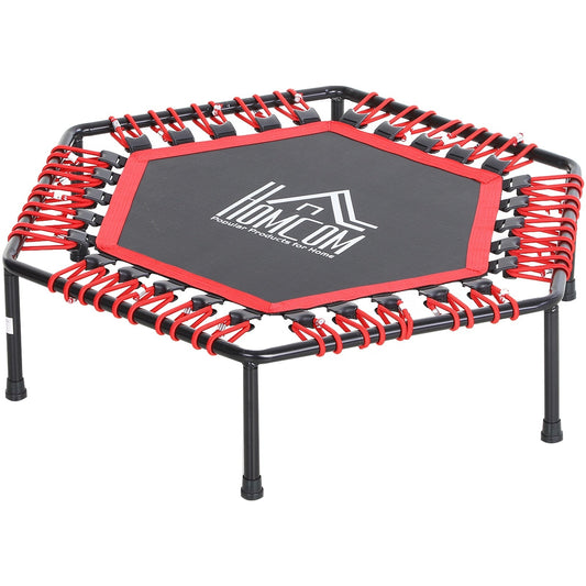 Mini Hexagon Steel Frame Trampoline with Anti-slip Rubber Pads Red