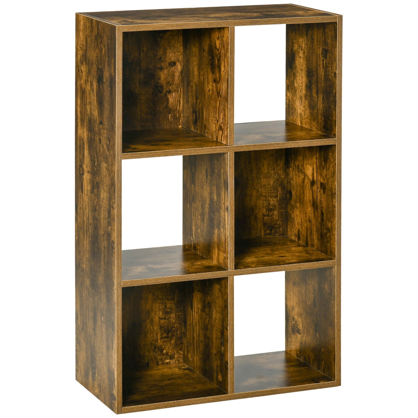 Six-Cube Rustic Industrial Style Shelving Unit