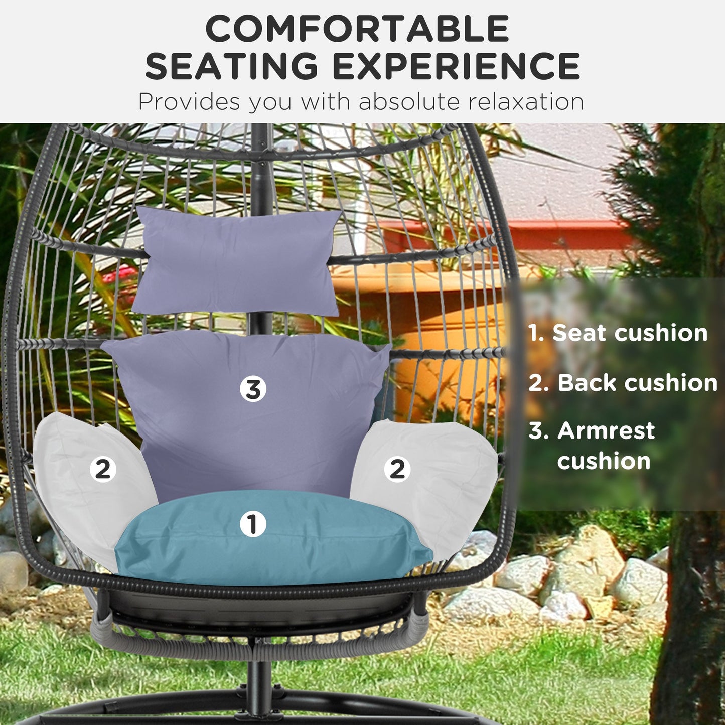 Garden Lounge Chair Cushion Set