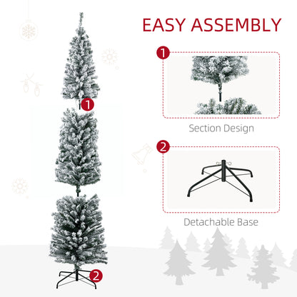 7ft Berries & Pinecones Christmas Tree Artificial - White Frosted Green with LED Lights Multicoloured 658 Tips