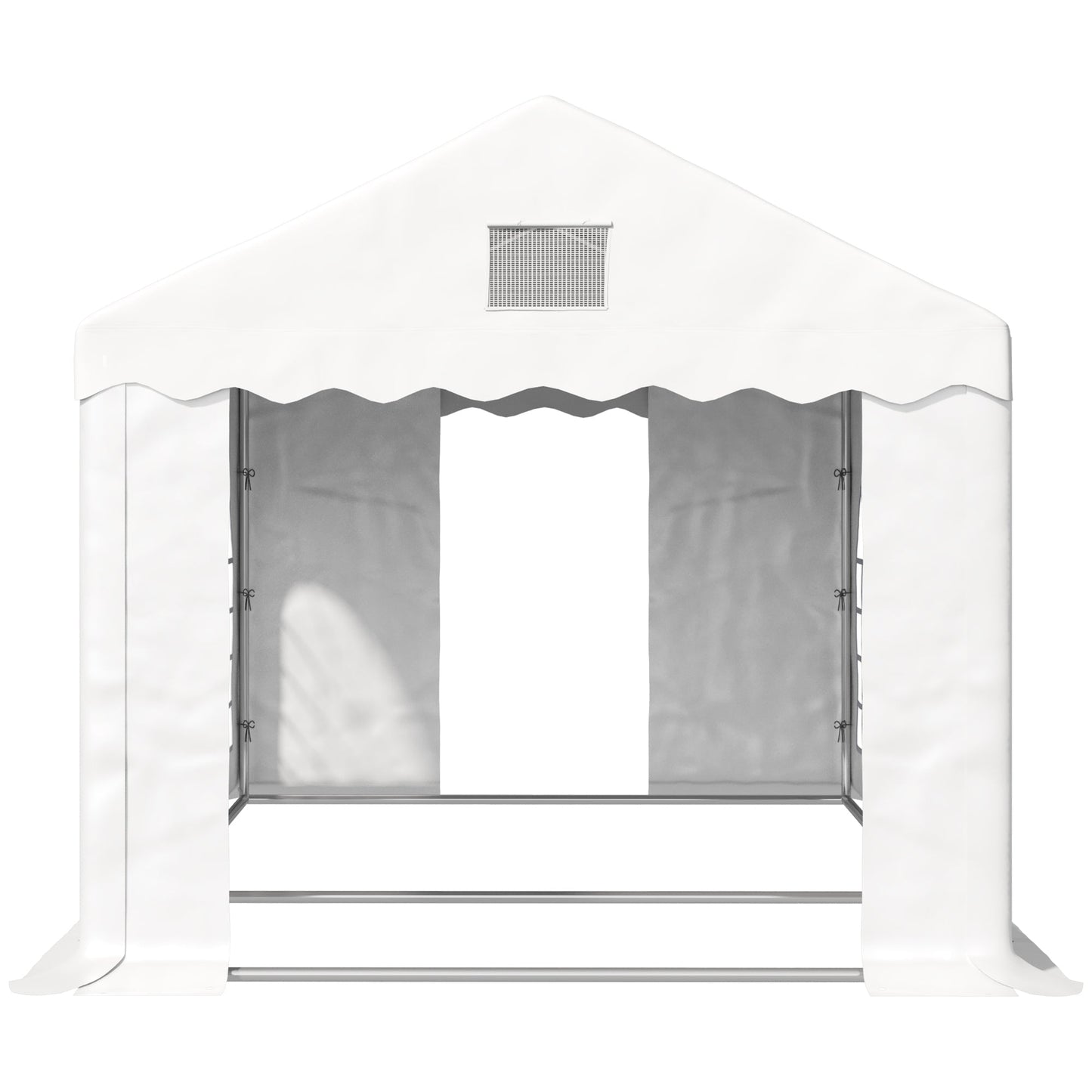 Outsunny 3 X 6 M Marquee Gazebo With Sides Party Tent Canopy & Carport Shelter For Outdoor Event Wedding White