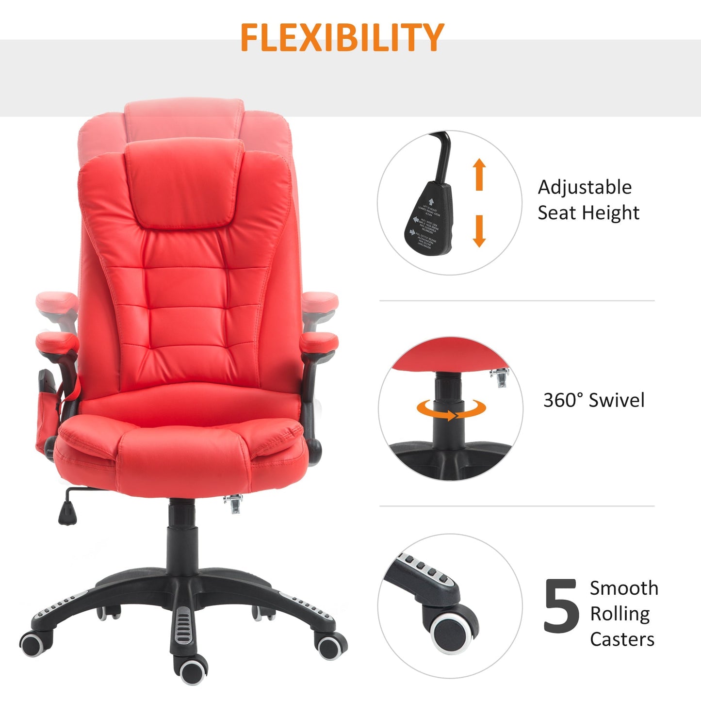 Homcom Executive Office Chair With Massage And Heat