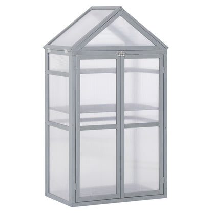 80 x 47 x 138cm Garden Cold Frame Polycarbonate Greenhouse with Adjustable Shelves