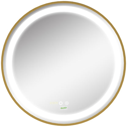 kleankin Round LED Bathroom Mirror