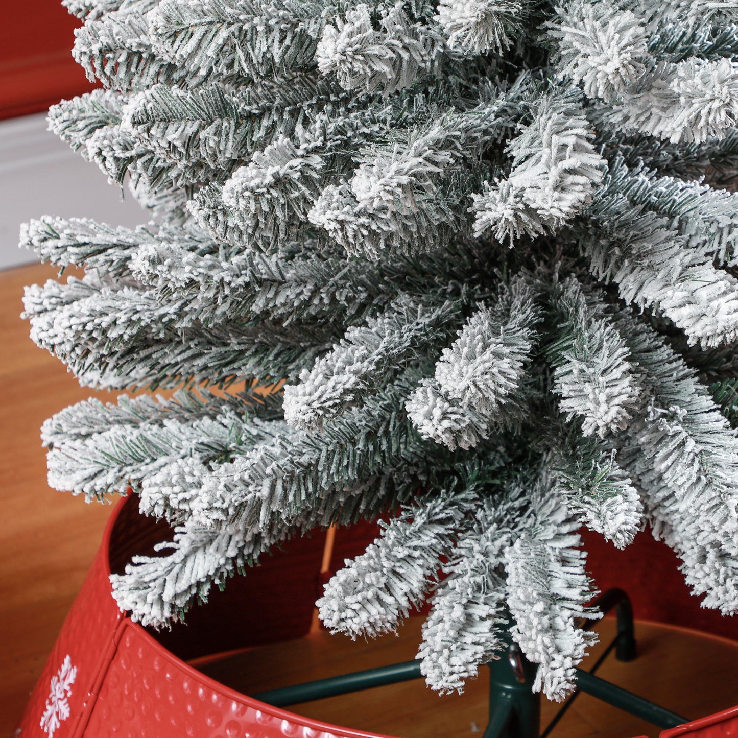 7ft Slim Christmas Tree Artificial - White Frosted Green  405 Tips