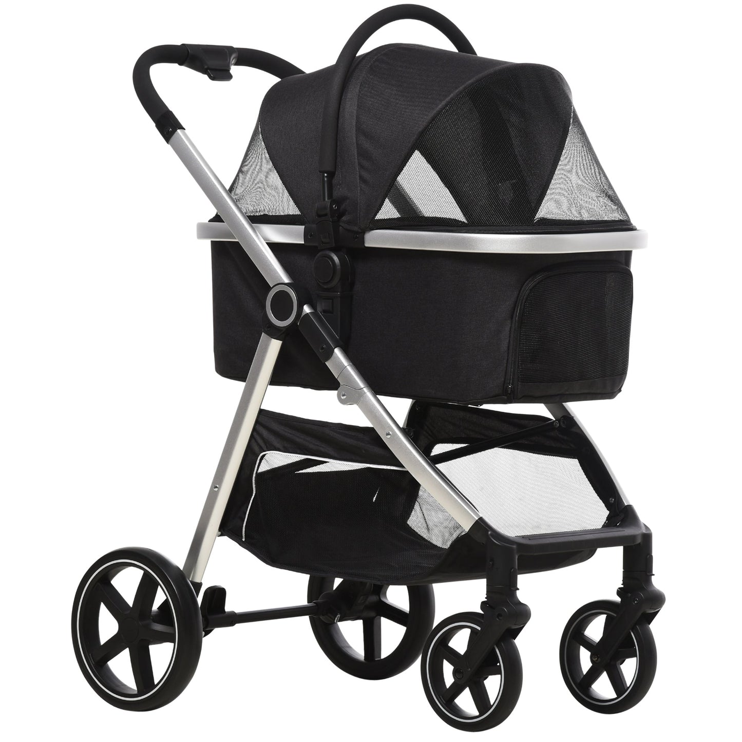 PawHut 3 in 1 One-Click Foldable Pet Stroller