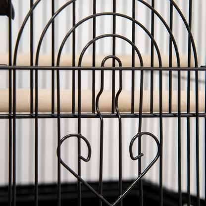 American Dream 63cm Bird Cage Hanging Black by Pawhut