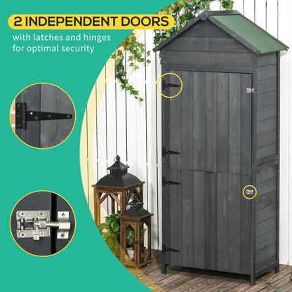 Rustica 188cm Barn Door Reverse Apex Garden Store Lockable Fir Wood Grey by Steadfast