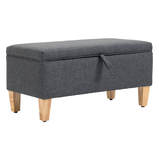 Linen-Look Storage Ottoman