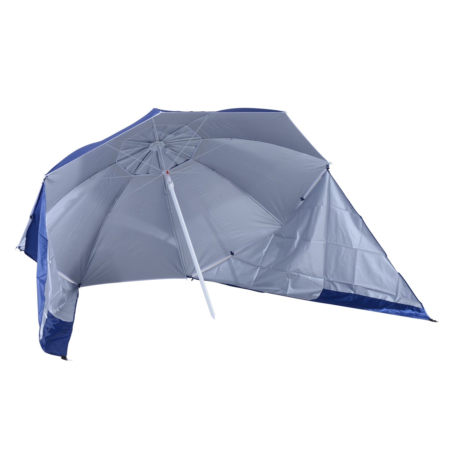 UV Protection Fishing Beach Umbrella Brolly Shelter /w Side Panel Tent Blue