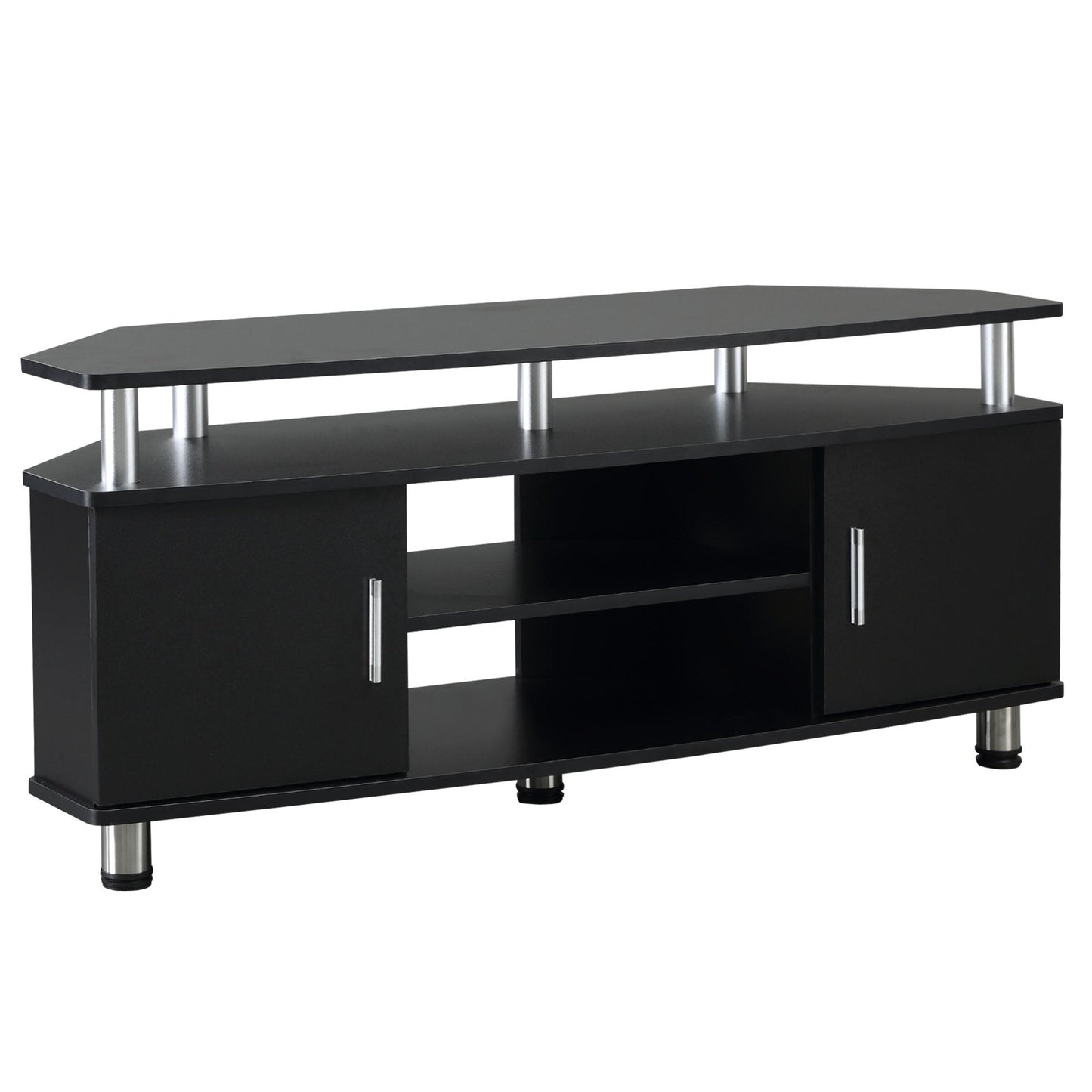 TV Unit Cabinet for TVs up to 55 Inches with Storage Shelves and Cupboard