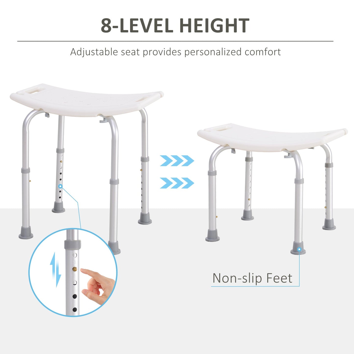 Portable Non-Slip Bathroom Stool – White