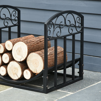 Iron Arched Log Rack Black