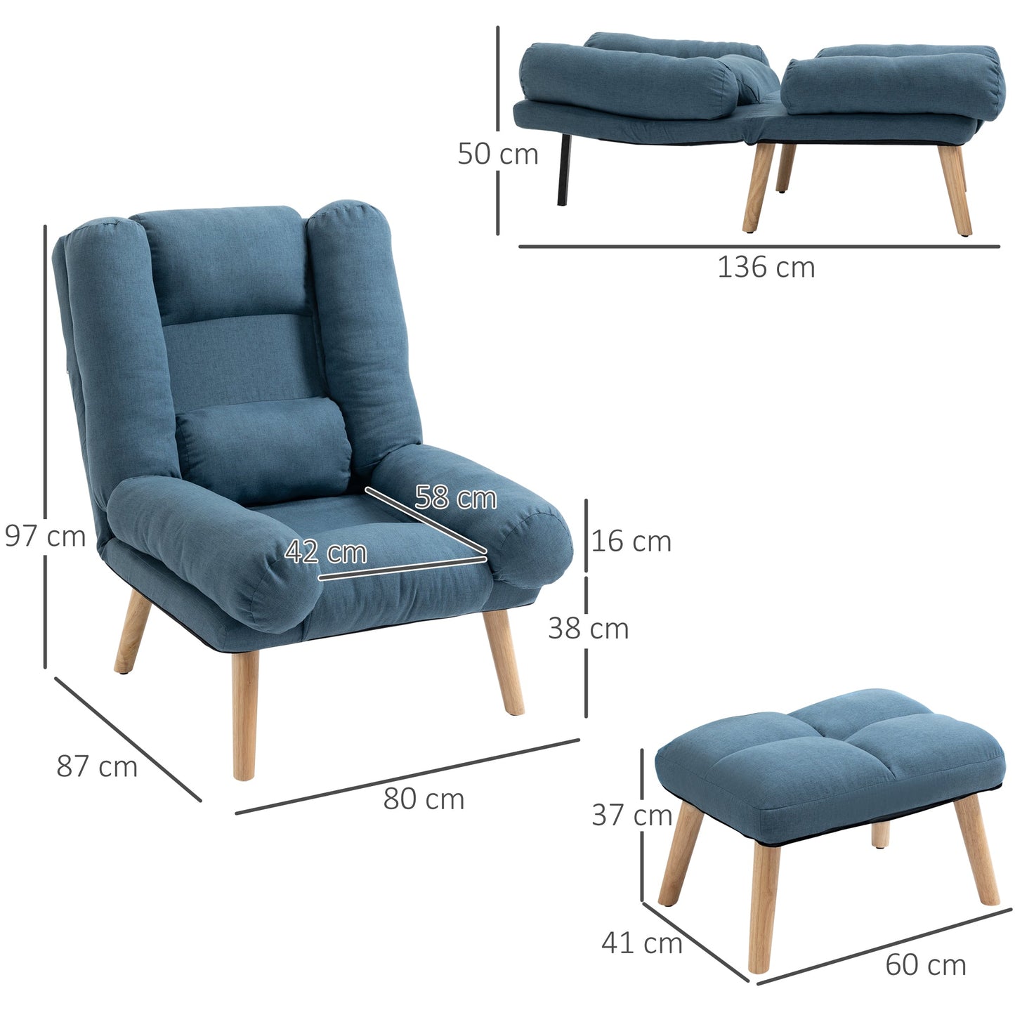 Three-Position Reclining Armchair