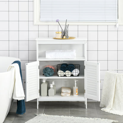 Kleankin Bathroom Storage Unit Cabinet With Open Storage Shelf