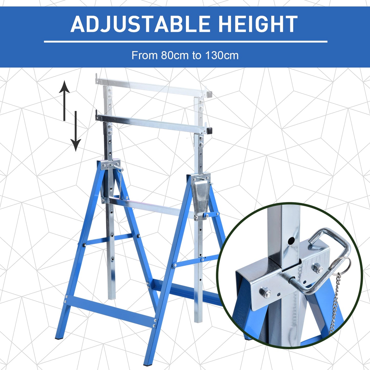 Steel Builders Twin-Set Telescopic Trestle Blue