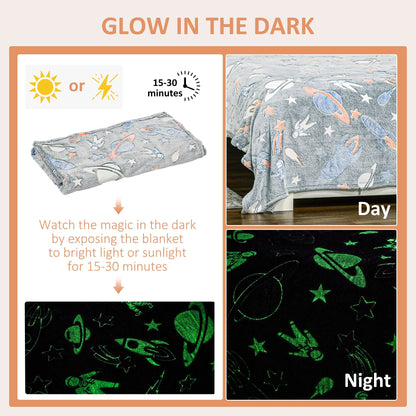 Glow in The Dark Flannel Fleece Blanket for Sofas