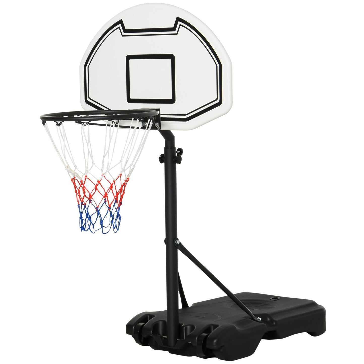 Steel Frame Freestanding Basketball Hoop Height Adjustable Basketball Stand Black