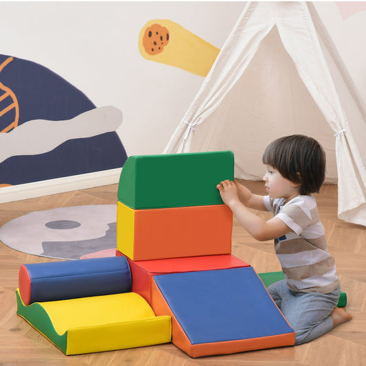 7-Piece Climb and Crawl Activity Play Set Kids Soft Foam Blocks Toddler Soft Play Equipment Building and Stacking Blocks Educational Play