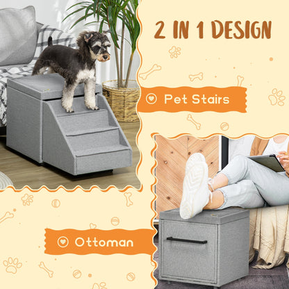 PawHut 2 in 1 Dog Steps Ottoman