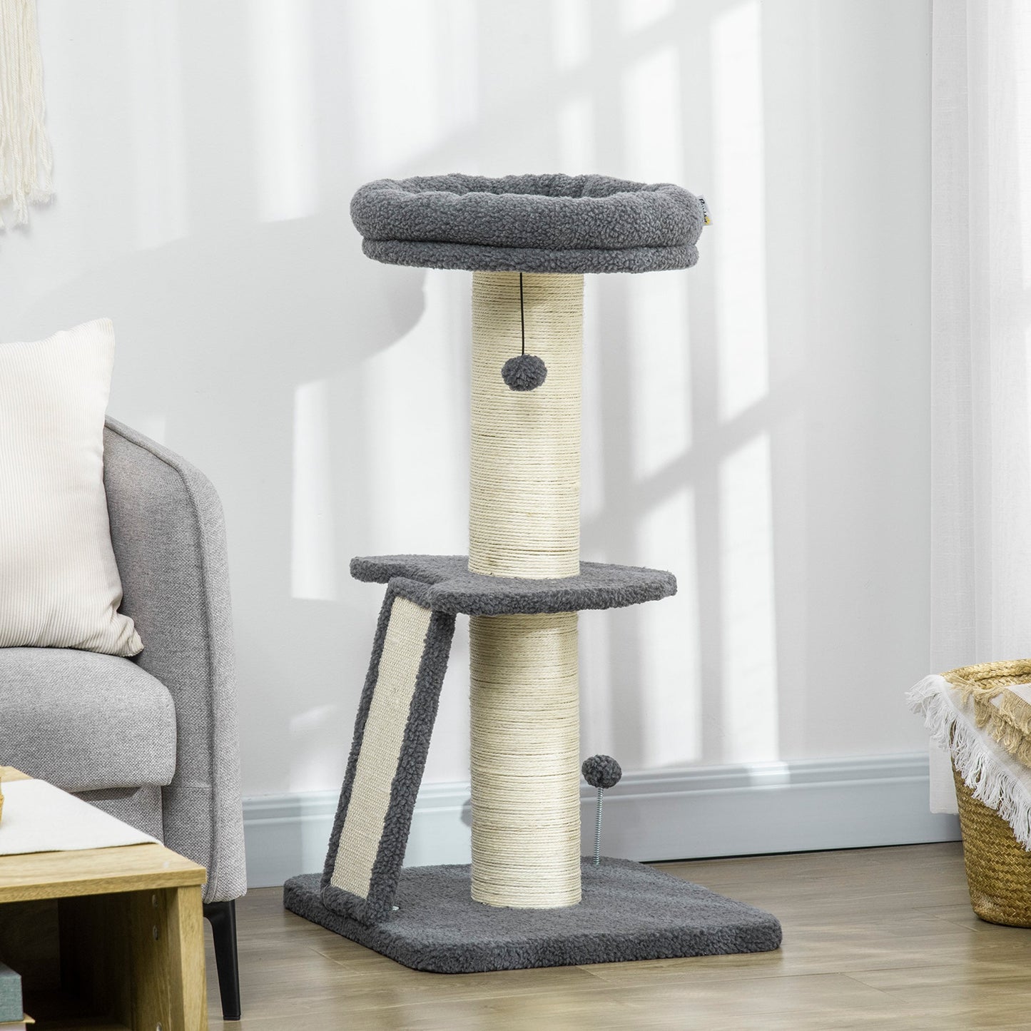 PawHut Cat Tree Tower with Scratching Posts