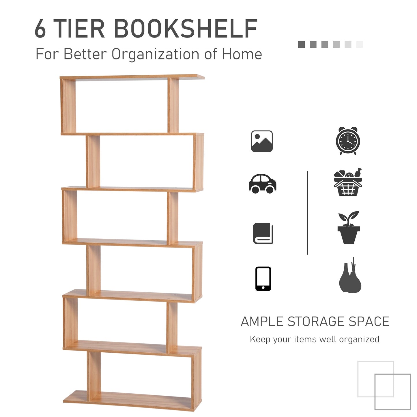 6-Tier S-Shaped Shelf Unit