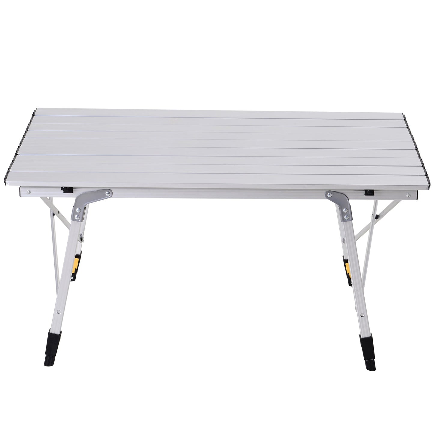 3FT Folding Aluminium Picnic Table Portable Camping Table Roll Up Top with Carrying Bag Silver