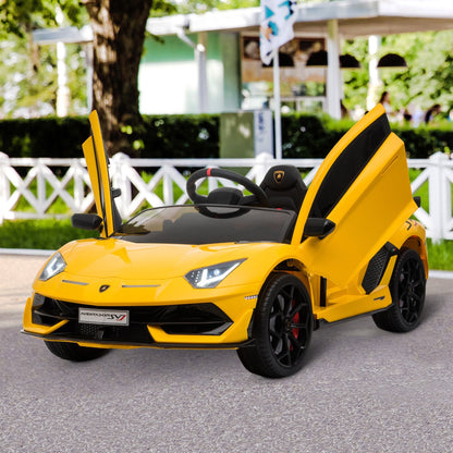 Lamborghini SVJ 12V Kids Electric Ride On Car Sport Racing Toy RC for 3-8 Yrs