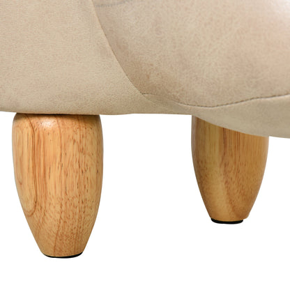 Animal footstool Buffalo Storage Stool Cute Kids Decoration Wood Frame Legs w/Padding Lid Ottoman Furniture Ivory