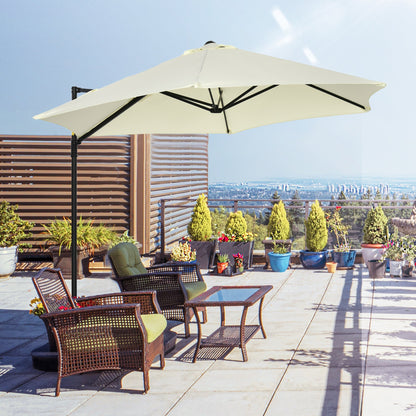 2.5M Garden Cantilever Parasol with 360° Rotation