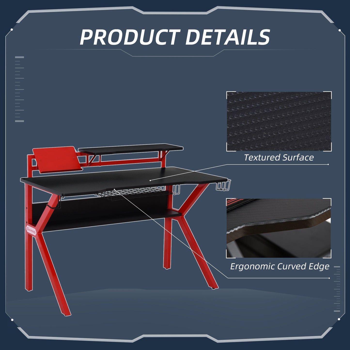 Gaming Desk Computer Table with Monitor Stand