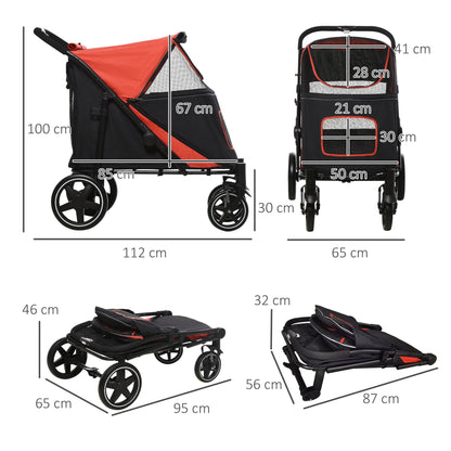 PawHut One-Click Foldable Pet Stroller