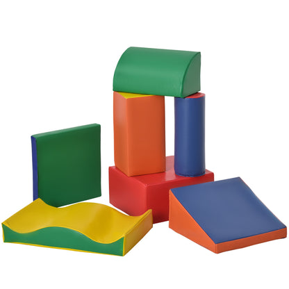 7-Piece Climb and Crawl Activity Play Set Kids Soft Foam Blocks Toddler Soft Play Equipment Building and Stacking Blocks Educational Play