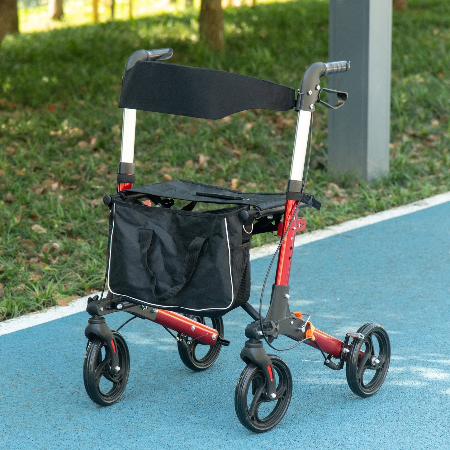 Folding Rollator Walker with Seat and Backrest