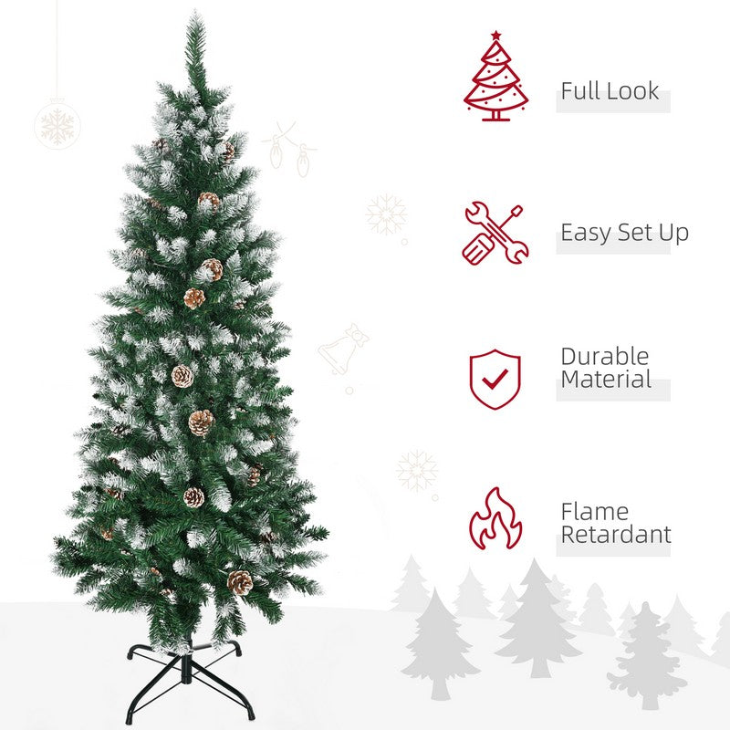 5' Snow Artificial Christmas Tree with Realistic Branches