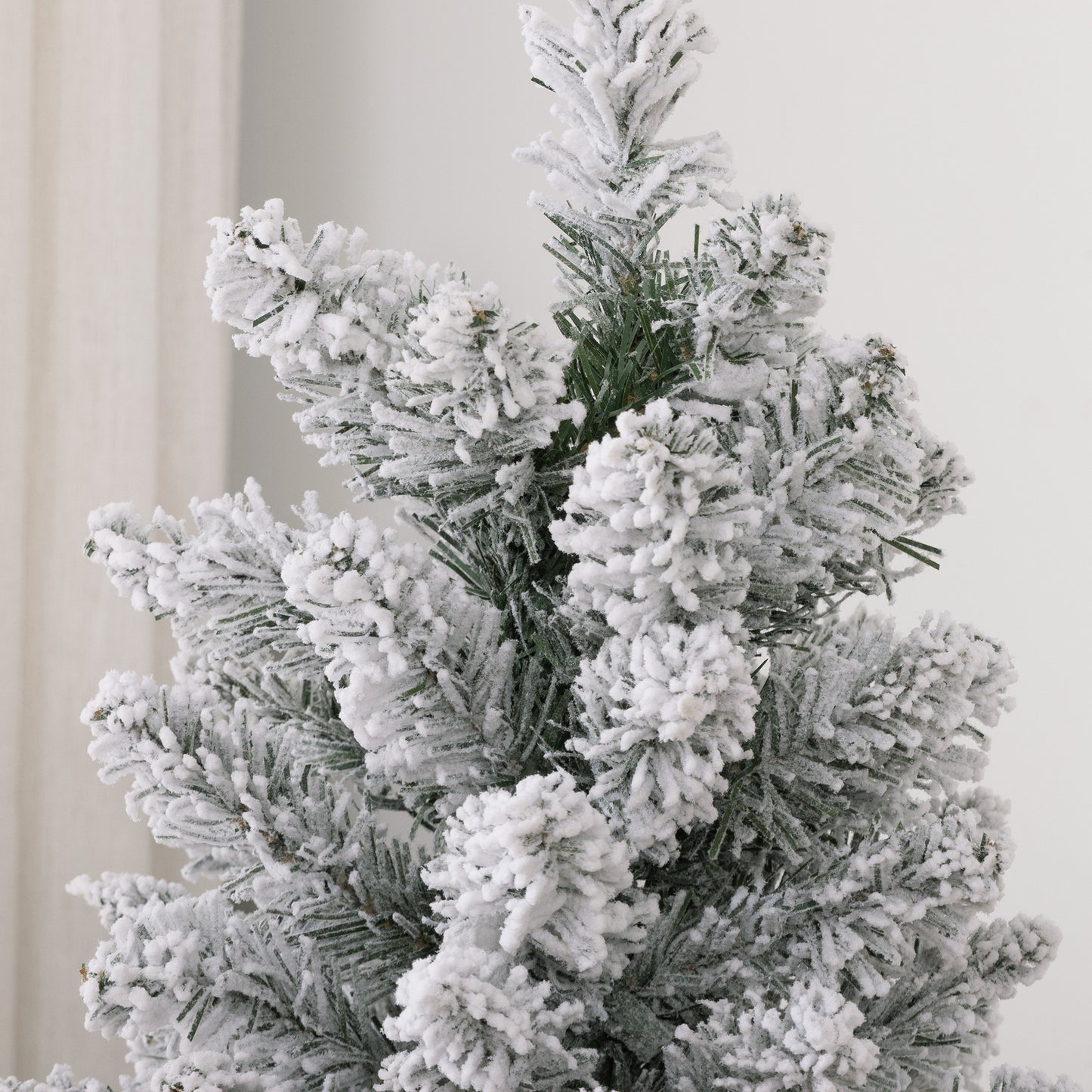 6ft Slim Christmas Tree Artificial - White Frosted Green  329 Tips