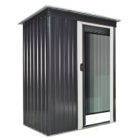 See more information about the Galvanised 5 x3' Single Door Pent Garden Store Steel Black by Steadfast